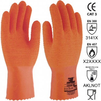 GUANTES DE LÁTEX CON SOPORTE DE ALGODÓN Mod. CORAL 30 (SL-430)