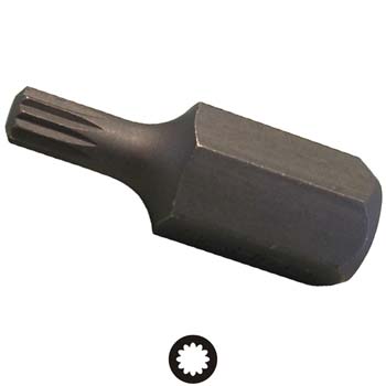 PUNTA TORX DE 12 PUNTAS CON HEXAGONAL DE 10 MM
