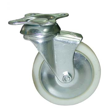RUEDA DE POLIPROPILENO CON SOPORTE GIRATORIO (PLETINA)