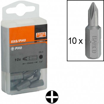PACK DE PUNTAS DE DESTORNILLADOR ESTÁNDAR (10 unidades) (1/4