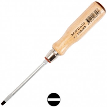 DESTORNILLADOR DE PUNTA PLANA CON MANGO DE MADERA Ref. 9710