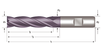 C295 - Dormer HSS-E-PM TiCN DIN 1835 B Shank Fresas de acabado N DIN 844 L DIN 844 L