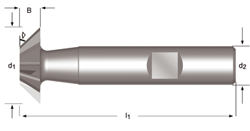C831 - Dormer HSS-E Brillante DIN 1835 B Shank Fresa para cola de milano invertida N DIN 1833 D DIN 1833 D