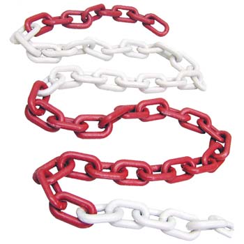 CADENA DE PLÁSTICO ROJO-BLANCO