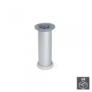 Pie para mueble, D. 40 mm, regulable 140-160 mm, Aluminio, Anodizado satinado, 4 ud.