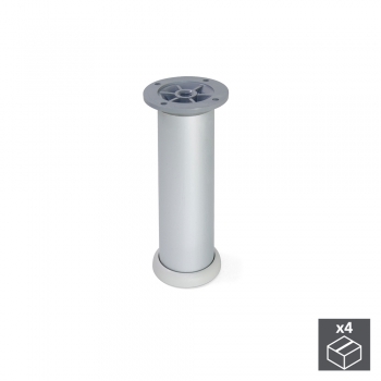Pie para mueble, D. 40 mm, regulable 160-180 mm, Aluminio, Anodizado satinado, 4 ud.