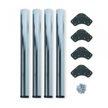 Patas para mesa, D. 60 mm, regulable 710-730 mm, Acero, Cromado, 4 ud.