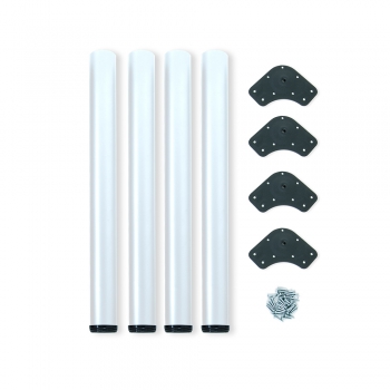 Patas para mesa, D. 60 mm, regulable 710-730 mm, Acero, Blanco, 4 ud.
