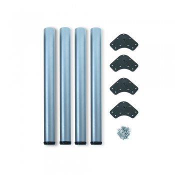 Patas para mesa, D. 60 mm, regulable 710-730 mm, Acero, Gris metalizado, 4 ud.