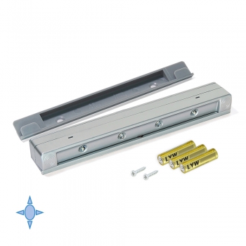Luz LED a pilas, para interior de cajón, sensor de vibración, Luz blanca fría, Plástico, Gris metalizado