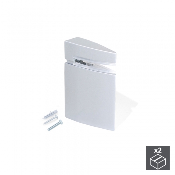 Soporte para estante de madera/cristal, espesor 8-40 mm, Plástico y zamak, Gris metalizado, 2 ud.