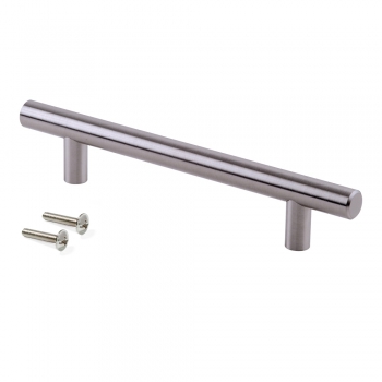 Tiradores para mueble, D. 12 mm, intereje 320 mm, Acero, Niquel Satinado