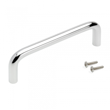 Tiradores para mueble, D. 8 mm, intereje 96 mm, Acero, Cromado