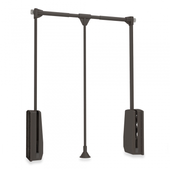 Colgador abatible para armario, regulable 450-600 mm, hasta 12 kg, Acero, color moka