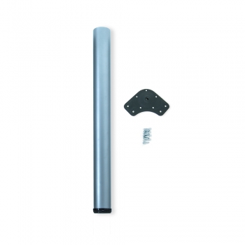 Pata para mesa, D. 80 mm, regulable 1.100 -1.130 mm, Acero, Gris metalizado