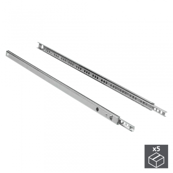 Juego de guías para cajones, de bolas, 17x 246 mm, extracción parcial, Cincado, 5 ud.