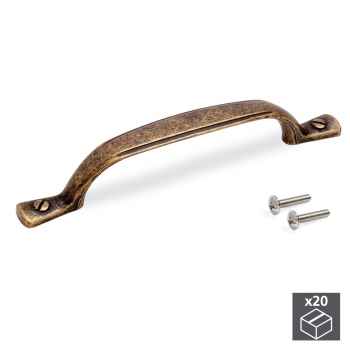 Tiradores para mueble, intereje 96 mm, Zamak, Bronce, 20 ud.