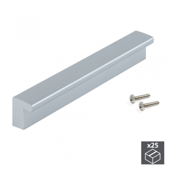 Tiradores para mueble, intereje 160 mm, Plástico ABS, Gris metalizado, 25 ud.