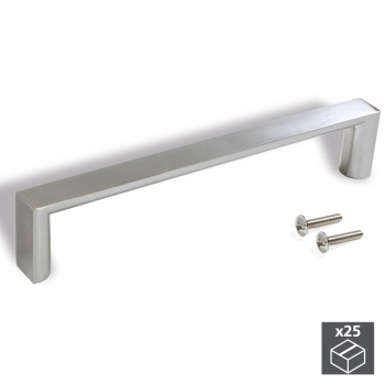 Tiradores para mueble, intereje 96 mm, Zamak, Niquel satinado, 25 ud.
