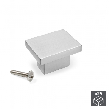 Pomo para mueble, Zamak, Niquel satinado, 25 ud.
