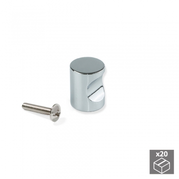 Pomo para mueble, Zamak, Cromado, 20 ud.