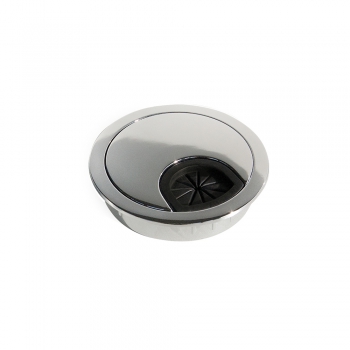 Tapa pasacables circular, D. 60 mm, para encastrar, Zamak, Cromado