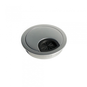 Tapa pasacables circular, D. 60 mm, para encastrar, Zamak, Cromado mate