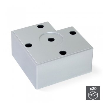 Pie para mueble, altura 15 mm, Plástico, Gris metalizado, 20 ud.