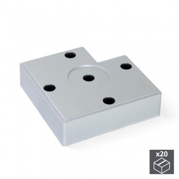 Pie para mueble, altura 30 mm, Plástico, Gris metalizado, 20 ud.