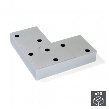 Pie para mueble, altura 12 mm, Plástico, Gris metalizado, 20 ud.