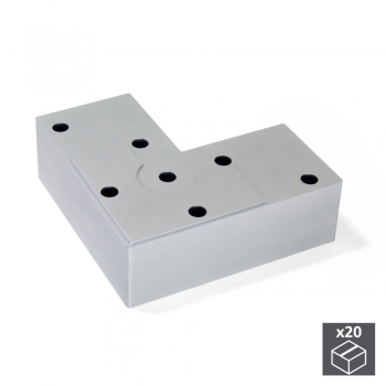 Pie para mueble, altura 24 mm, Plástico, Gris metalizado, 20 ud.