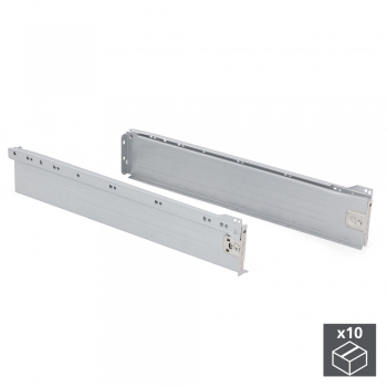Kit cajón de cocina Ultrabox, altura 86 mm, prof. 500 mm, Acero, Gris metalizado, 10 ud.