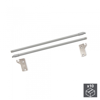 Juego Barandillas para cajón Ultrabox, D. 10 mm, Prof. 500 mm, Acero, Gris metalizado, 10 ud.
