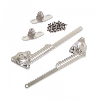 Juego de compases para puertas abatibles, fuerza 20-70 kg x cm, Acero y zamak, Niquelado