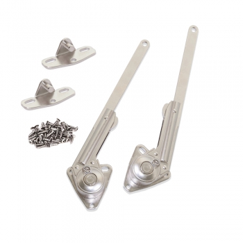 Juego de compases para puertas de arcón, fuerza 20-70 kg x cm, Acero y zamak, Niquelado