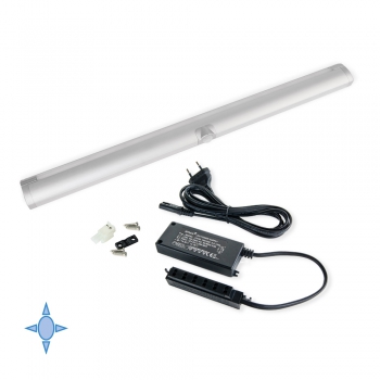 Aplique LED, 595 mm, sensor movimiento, Luz blanca fría, Aluminio y plástico