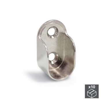 Soporte para barra de armario, Zamak, Niquelado, 10 ud.