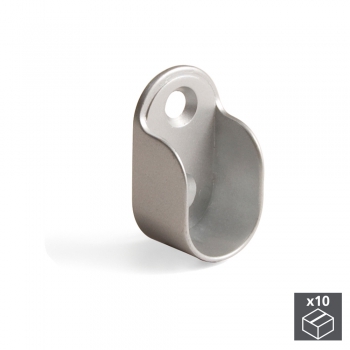 Soporte para barra de armario, Zamak, Gris metalizado, 10 ud.