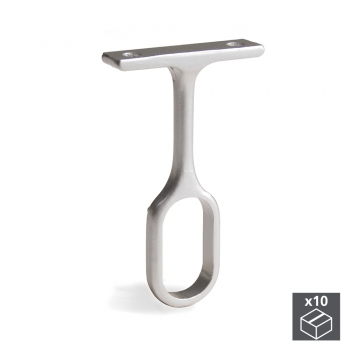 Soporte central para barra de armario, Zamak, Gris metalizado, 10 ud.