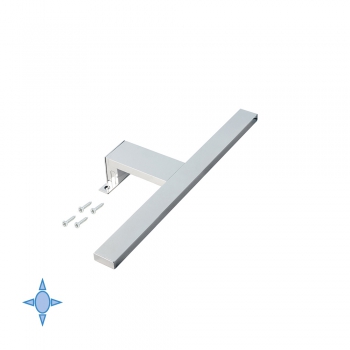 Aplique LED para espejo de baño, 300 mm, IP44, Luz blanca fría, Aluminio y plástico, Cromado