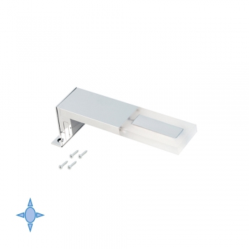 Aplique LED para espejo de baño, 40 mm, IP44, Luz blanca fría, Aluminio y plástico, Cromado