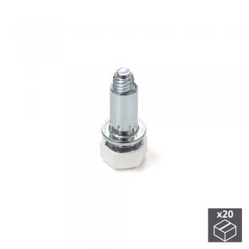 Pie nivelador para mueble, base hexagonal, M6, regulación 18 mm, Acero y plástico, 20 ud.
