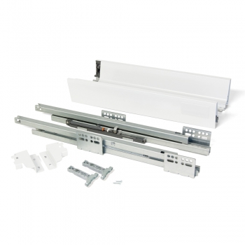 Kit cajón de cocina Vantage-Q, altura 83 mm, prof. 450 mm, cierre suave, Acero, Blanco