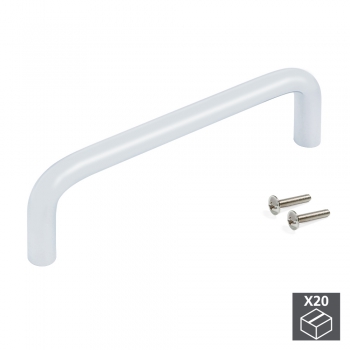 Tiradores para mueble, D. 8 mm, intereje 96 mm, Acero, Cromado mate, 20 ud.