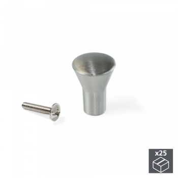 Pomo para mueble, D. 16 mm, Zamak, Niquel satinado, 25 ud.