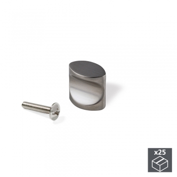 Pomo para mueble, Zamak, Niquel satinado, 25 ud.