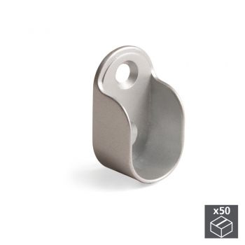 Soporte para barra de armario, Zamak, Gris metalizado, 50 ud.