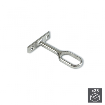 Soporte central para barra de armario, Zamak, Niquelado, 25 ud.