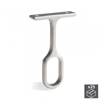 Soporte central para barra de armario, Zamak, Gris metalizado, 25 ud.