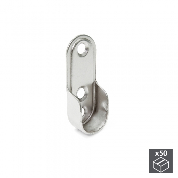 Soporte para barra de armario, Acero, Niquelado, 50 ud.